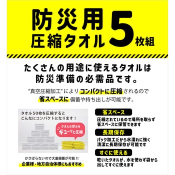 防災用 圧縮タオル5枚組 林