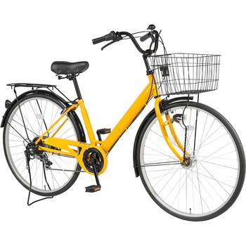 防災サイクル 27型 6段変速・LEDオートライト付 ノンパンク シティサイクル 【完成組立品】 東部