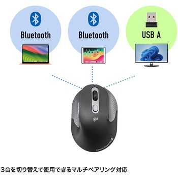 ブルーLEDマウス_Bluetooth 5.0/ワイヤレス_静音エルゴノミクス サンワサプライ