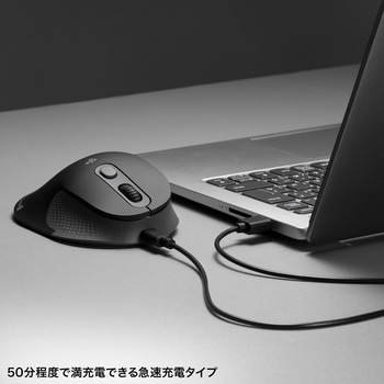 ブルーLEDマウス_Bluetooth 5.0/ワイヤレス_静音エルゴノミクス サンワサプライ