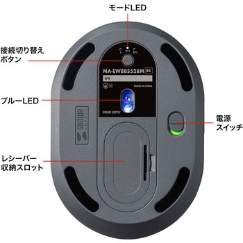 ブルーLEDマウス_Bluetooth 5.0/ワイヤレス_静音エルゴノミクス サンワサプライ
