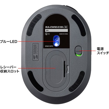 ブルーLEDマウス_ワイヤレス_静音エルゴノミクス サンワサプライ
