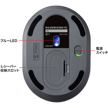 ブルーLEDマウス_ワイヤレス_静音エルゴノミクス サンワサプライ
