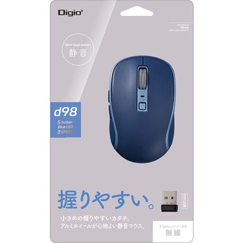 無線静音5ボタンBlueLEDマウス ナカバヤシ