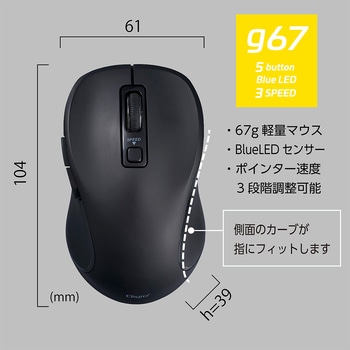 無線静音5ボタンBlueLEDマウス ナカバヤシ