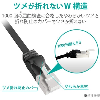 LANケーブル CAT6A準拠 爪折れ防止 フラット エレコム