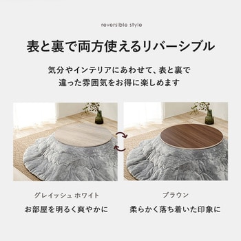 こたつ天板 のみ 円形 直径80 cm[リバーシブル天板] 萩原