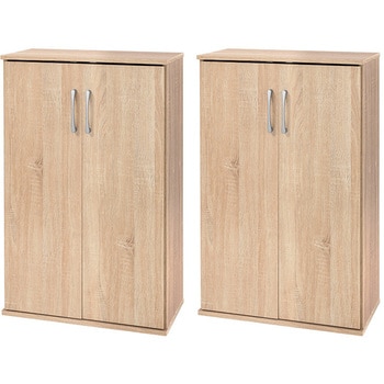 フラット 扉 シューズラック 2点 セット 幅 60 cm 大容量 萩原