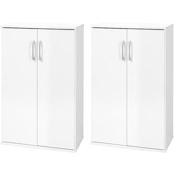 フラット 扉 シューズラック 2点 セット 幅 60 cm 大容量 萩原