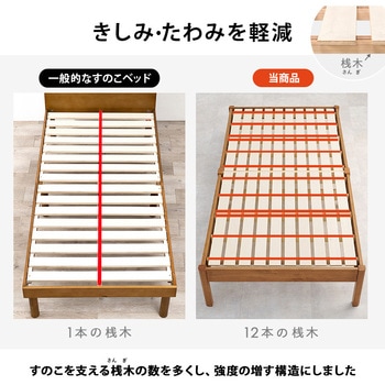ベッド すのこベッド ヘッドレス フロアベッド 頑丈タイプ 【 約3分で組立完了 】 工具不要 & ネジ 無し シングル  耐荷重 350kg 萩原