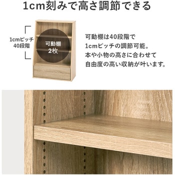 1cm 刻みで調節できる 本棚 大容量 【 選べるサイズ 幅60 / 幅90 cm 】ハイタイプ 薄型 省スペース - 萩原