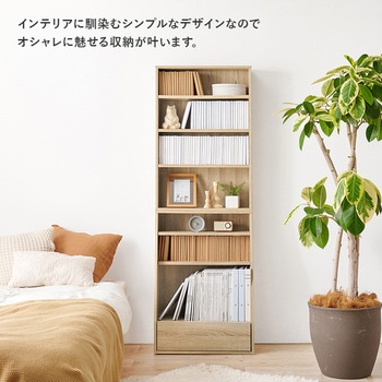 1cm 刻みで調節できる 本棚 大容量 【 選べるサイズ 幅60 / 幅90 cm 】ハイタイプ 薄型 省スペース 萩原