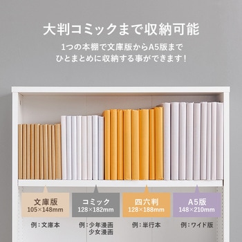 1cm 刻みで調節できる 本棚 大容量 【 選べるサイズ 幅60 / 幅90 cm 】ハイタイプ 薄型 省スペース 萩原