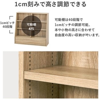 1cm 刻みで調節できる 本棚 大容量 【 選べるサイズ 幅60 / 幅90 cm 】ハイタイプ 薄型 省スペース 萩原