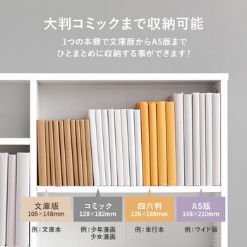 1cm 刻みで調節できる 本棚 大容量 【 選べるサイズ 幅60 / 幅90 cm 】ハイタイプ 薄型 省スペース 萩原