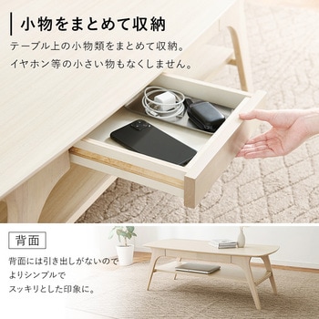 引き出し 中棚 付き ローテーブル 幅110cm 萩原