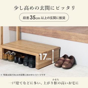 手すり付き 玄関踏み台 選べる3サイズ 幅 67 / 74 / 97 cm - 萩原