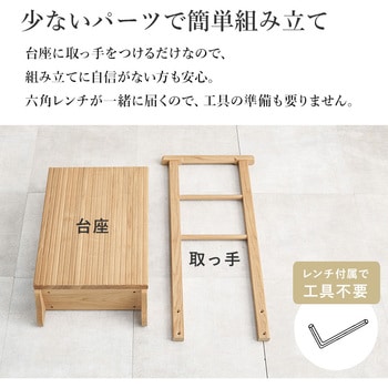 手すり付き 玄関踏み台 選べる3サイズ 幅 67 / 74 / 97 cm 萩原