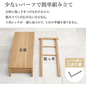 手すり付き 玄関踏み台 選べる3サイズ 幅 67 / 74 / 97 cm 萩原