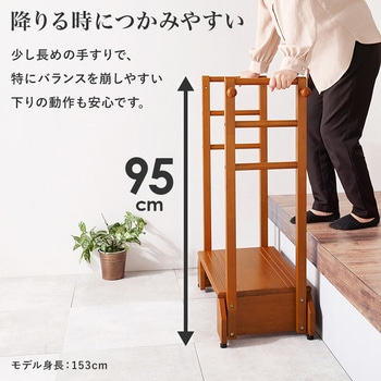 萩原 玄関踏み台 玄関台 手すり付き 踏み台 手すり台 両手すり 幅 76.5 手すり付き玄関踏み台 両側手すり(幅76.5×奥行35×高さ80×踏み台