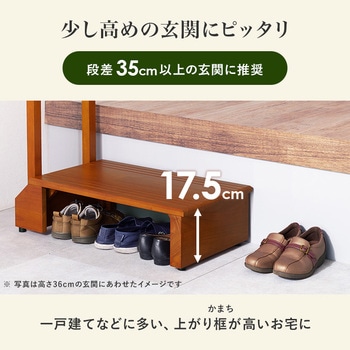 手すり付き 玄関 踏み台 選べる2サイズ ( 幅 70 / 100 cm) 萩原