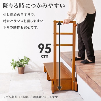 手すり付き 玄関 踏み台 選べる2サイズ ( 幅 70 / 100 cm) 萩原