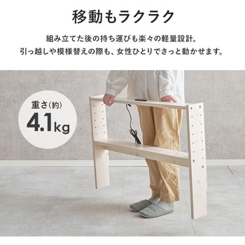 コンセント付き 後付け ヘッドボード 宮棚 選べる 4サイズ (  セミシングルショート / シングル / セミダブル / ダブル ) 萩原