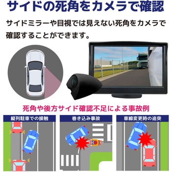 200万画素 5インチLCDサイドカメラセット 右用 黒 ブロードウォッチ