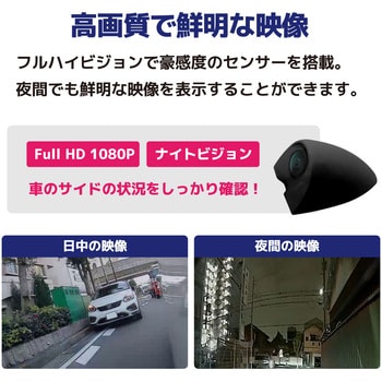 200万画素 5インチLCDサイドカメラセット 右用 黒 ブロードウォッチ