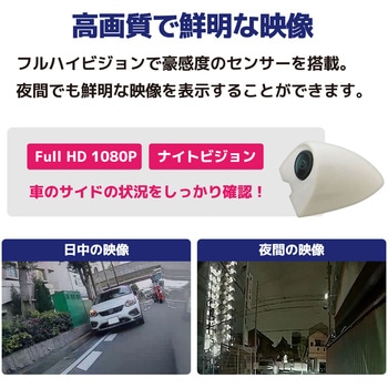 200 万画素 5インチLCDサイドカメラセット 右用 白 ブロードウォッチ