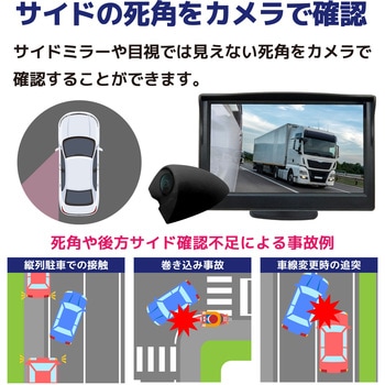 200 万画素 5インチLCDサイドカメラセット 左用 黒 ブロードウォッチ
