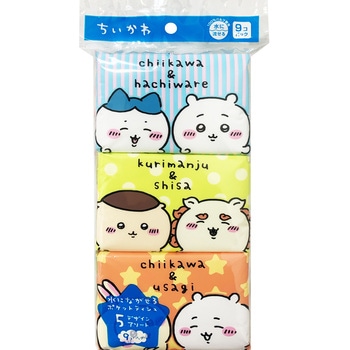 ちいかわ水に流せるポケットティシュ 河野製紙