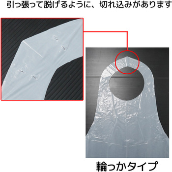 使い捨て食事用エプロン 輪っかタイプ 小野商事