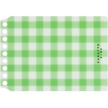 ミニサイズくるっとリング表紙チェック柄緑 マルマン