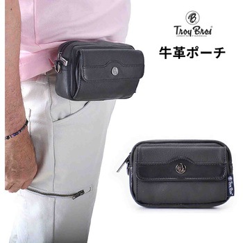 Troy Bros シュリンク ベツトポーチ横 7010 ブラック Troy Bros