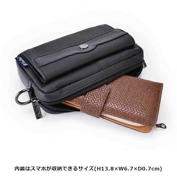 Troy Bros シュリンク 横ショルダーバッグM 7012 ブラック Troy Bros