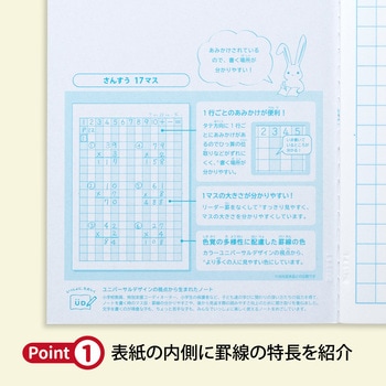カレッジアニマル みんなの学習ノート セミB5 さんすう 17マス 日本ノート