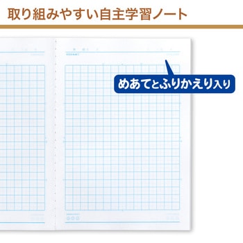 カレッジアニマル みんなの学習ノート セミB5 自主学習 5mm方眼 中心リーダー入 日本ノート