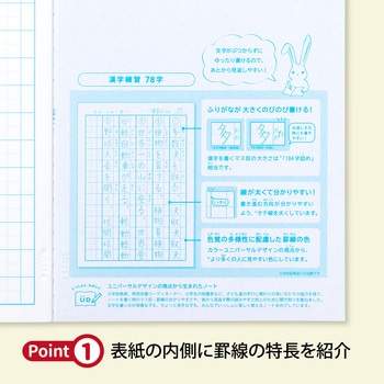 カレッジアニマル みんなの学習ノート セミB5 漢字 78字 中心リーダー入 - 日本ノート