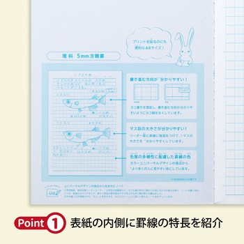 カレッジアニマル みんなの学習ノート A4 理科 5mm 中心リーダー入 日本ノート