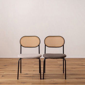 ラタン調 チェア スチール脚 ホームテイスト