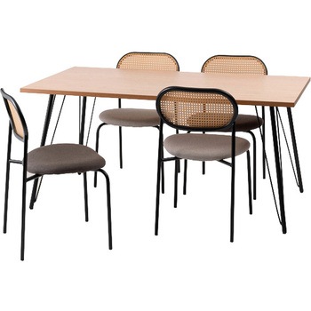 ラタン調 チェア スチール脚 ホームテイスト