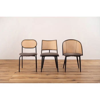 ラタン調 チェア スチール脚 ホームテイスト