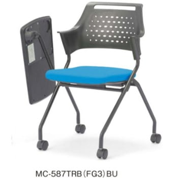 ミーティングチェアMC-587 ネスティング・背パッド無しタイプ メモ台テーブル付き アイコ