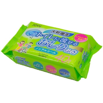 JOYUトイレに流せるおしりふき大判厚手40枚×30個 ノンアルコール 無香料 日本製 常裕パルプ工業