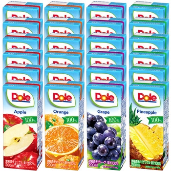 Dole(ドール) 果汁100% 200ml フルーツ(アップル・グレープ・パイナップル・グレープフルーツミックス) - 雪印メグミルク
