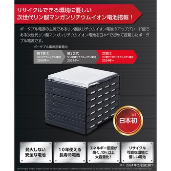 リン酸マンガンリチウムイオン ポータブル電源 エナジャイザー