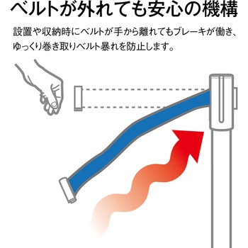 ベルトパーテーションスタンドUN ブラック テラモト