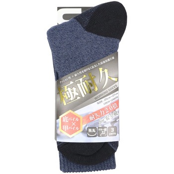 極耐久パット付きクルーソックス 3P GEAR ROCK