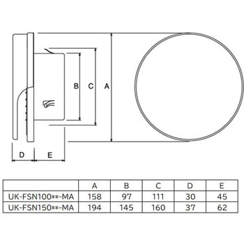 自然給排気用フラット型ガラリ JAPPY